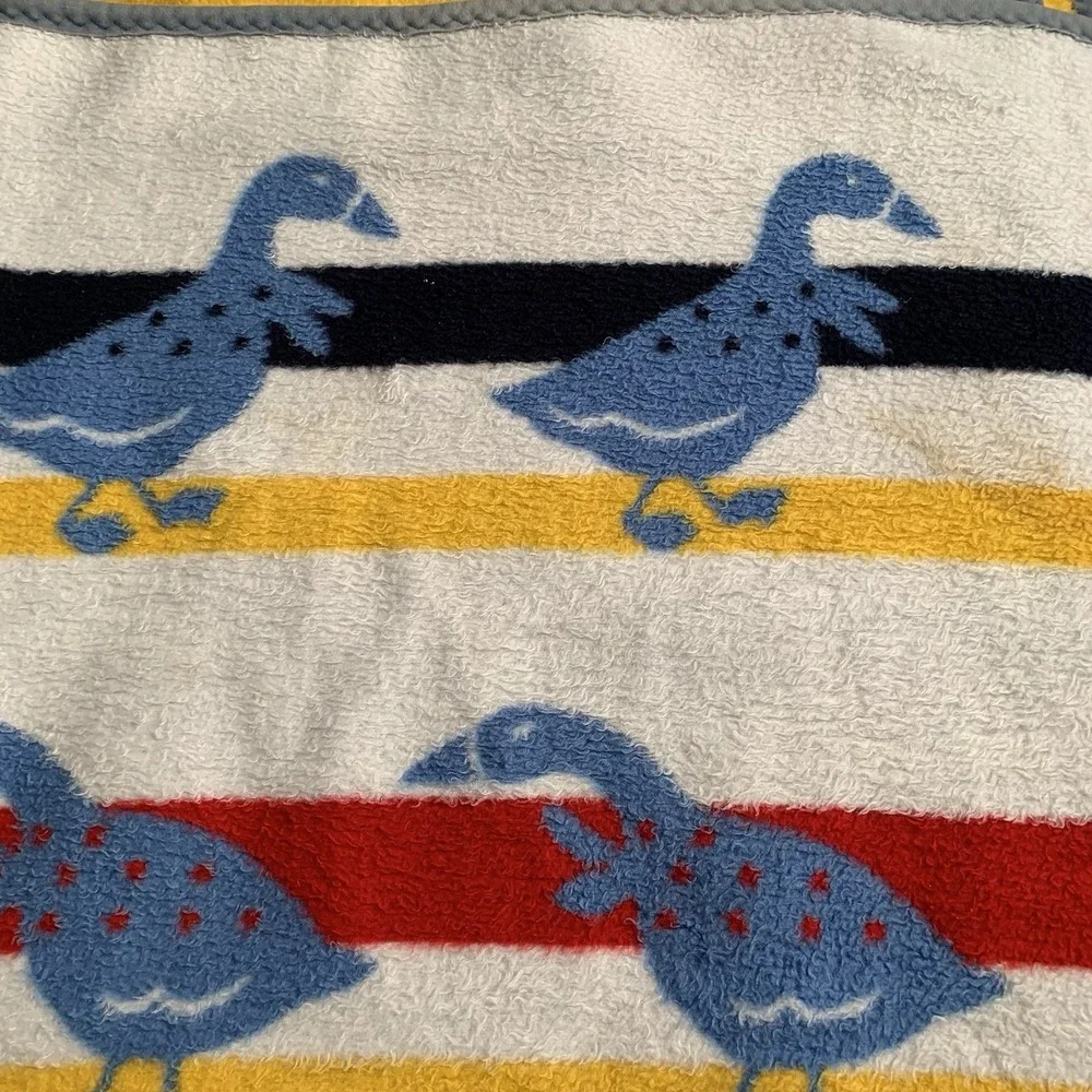 Vintage 80s Crown Crafts Goose Blanket Reversible Kitsch Grandma Cottagecore